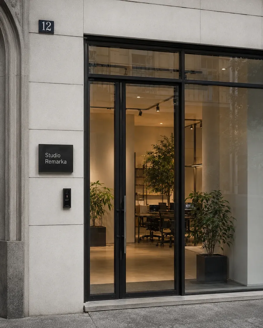 Ingresso dello studio, civico 12
